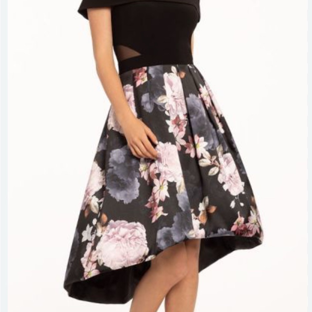 Xscape Black Floral Dress